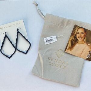 Kendra Scott Navy Gunmetal Sophee Drop Earrings